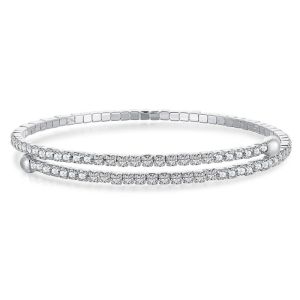 Wong Rain Luxury 925 Sterling Silver High Carbon Diamonds Gemstone Wedding Party Bangle For Women Gift Fine Jewelry Wholesale