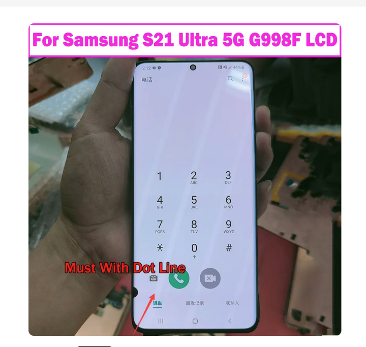 Original With Dot and Line Defect LCD For Samsung Galaxy S21 Ultra 5G