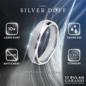 Emrys Simple Ring SILVER DOFF Real Titanium Anti Karat Cincin Titanium Pria Wanita
