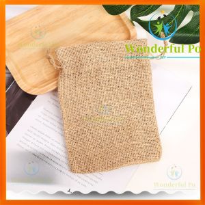 Burlap Drawstring Pouch Plain Linen Gift Bag Jute Storage organizer Pouch String bag dust stringbag