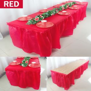 Cod 6 Colors Disposable Table Skirt Waterproof Plastic Table Cover Party Decor For Birthday Oil