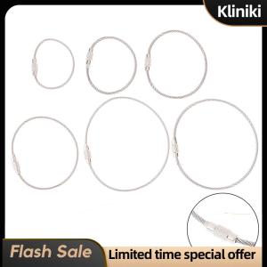[Kliniki] 20Pcs Wire Rope Key Chain Stainless Steel Wire Keychain Carabiner Cable Key Ring