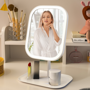 Light European Storage Folding Cosmetic Mirror With Lights Desktop Refill Desktop Vanity Mirror