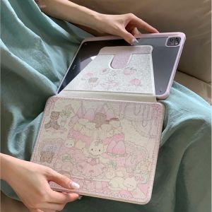 Cute Cartoon Animals Rotating Stand Case for iPad Mini 6/7 8.3in 2017/2018 Air 1/2 5/6 Pro 9.7in 7/8/9th 10.2in Protective Cover2026