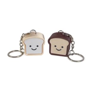 XIJIBAN Focus Boost Bread Toast Keyboard Clicker Cartoon Anti-stress Quiet Anxiety Toys Portable Plastic Fidget Keychain For Stress Relief