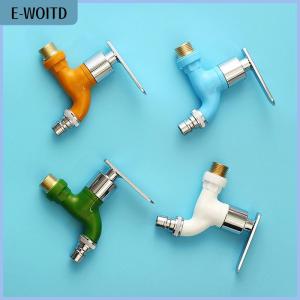 【E-WOITD】 4 Colors Faucet 1 2 Male Wall Mounted Washing Machine Faucet Plastic Water Hose Quick Connector Garden Balcony Faucet