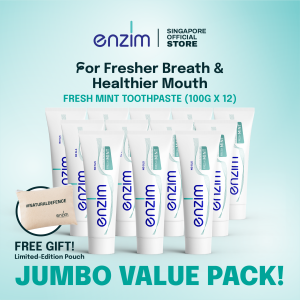 JUMBO VALUE PACK 100gr x 12 Tubes - Enzymatic Toothpaste Non-SLS Halal Certified