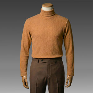 JB Turtle Neck Rib Bary Light Brown