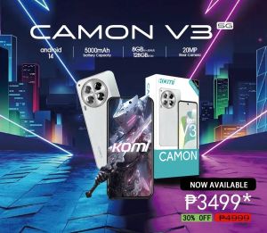 100% Original KOMI CAMON V3 5G Smartphone 6.6 inches HD Camera 5000mAh Android 14 8Ram+128Rom Storage Capacity