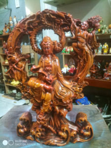 Phi thiên - như ý tả âm quan thế âm bồ tát.  cao 15cm x rộng 12cm