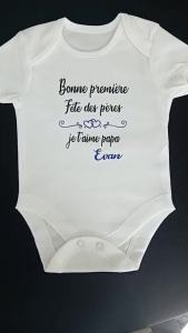 Custom baby onesie for Fathers Day – Happy First Fathers Day I love you dad with name – Gift idea for dad – Variety of colors