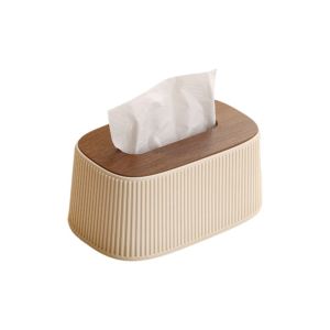 BAGUO Mượt mà Hộp đựng khăn giấy có nắp Vỏ gỗ/nhựa Khoảng trống lớn Hộp đựng khăn giấy Trang trí Hình vuông Máy phát khăn giấy để bàn Phòng tắm