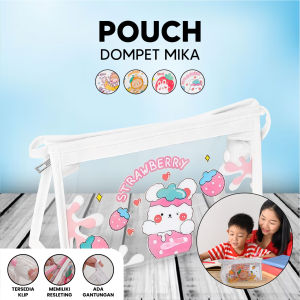 LD-A60 Tempat Pensil Transparan Motif Kartun Tas Pouch Kosmetik / Tas Kosmetik Travel Multifungsi Ala Korea Pouch Serbaguna