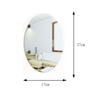 Mirror Oval Acrylic Self-adhesive Wall Mirror Stickers HD Glass Soft Mirror Wall Stickers Home Bathroom Living Room Wall Decoration