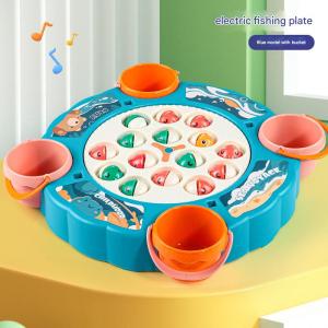Electric rotating magnetic fishing plate childrens early education educational multifunctional toy boy and girl gift