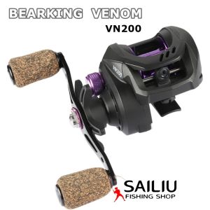 รอกตกปลา BEARKING VENOM รุ่น VN200  ลูกปืน12+1BALL สปูนโลหะ สีม่วง รอกหยดน้ำ (มีสินค้าพร้อมส่งในไทย)