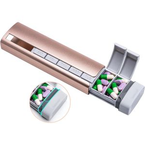 KEYOOL 7 Day Weekly Pill Organizer Large Capacity Aluminum Construction Pill Box Stylish Design Pill Organizer Supplements