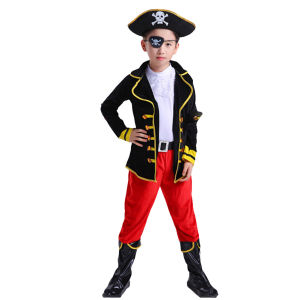LOlanta Pirate Prince Role Play Costume Set for Kids Boys Halloween Prince Crown Charming Costume Cosplay Party King Outfits 3-11Years