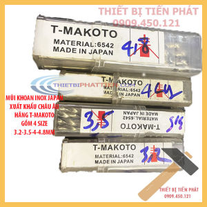 Mũi Khoan INOX JAPAN T-MAKOTA Hàng Xuất Khẩu Châu Âu Full Size 3.2mm 3.5mm 4mm 4.8mm Chuyên Khoan INOX Sắt Thép Gỗ