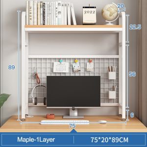 AIBM Desktop Shelf Desk With grid bookshelf storage shelf desktop multi-layer iron shelf student computer desk Storage Rack