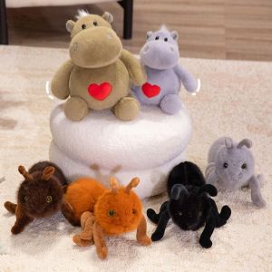 EMERRY PP Cotton Baby Hippo Plush Doll Stuffed Fluffy HippoAnt Plush Pillow Plushie Sheep Toy Lovely Lilttle Ant Plush Toys Kids Gift