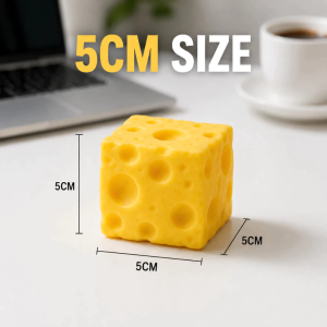 Extra Large Cheese Slow Rebound Squishy Fidget Toy Office Decompression Stress Relief Squeeze Toy Cute Kawaii Pinching Ornament Soft Slow Rising Sensory Toy for Adults Kids Anxiety Relief Desk Decor Gift
