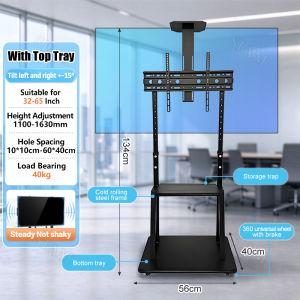Movable TV Stand 32-75 Inch TV Monitor Stand Rack Universal Adjustable for Metting and Live
