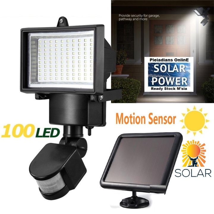 👉 READY STOCK 👉🇲🇾 100 Led Solar Power Motion Sensor Solar Panel Outdoor ...