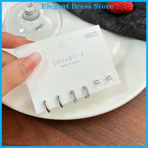 [K&P Elegant]👗👗 1 Set New Fashion Metal Circle Drop Small Earrings For Women Trend Pendant Earrings Set Jewelry Gifts