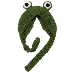 Autumn Winter Women Cute Green Frog Hat Crochet Knitted Hat Costume Beanie Hats Cap Hip-hop Cap Photography Prop Party