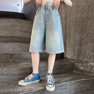 Hot Sale Kids Child Summer Denim Shorts with Heart Pocket For Age 5 6 7 8 9 10 11 12 13 14 Years Girls Casual Jeans Capris h260702