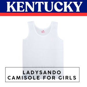 Kentucky Lady Sando White for Girls Plain Cotton Sleeveless Kids