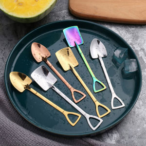 Houseeker Creative Coffee Tea Spoon Stainless Steel Stirring Dessert Fruit Fork Food Picks Vintage Fork gold Gold Kitchen Accessories