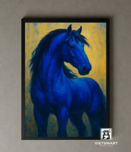 Tranh Nghệ thuật "Ngựa Xanh" VIETSMART ART - Sơn dầu 60 x 90cm