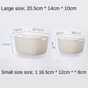 Media ตะกร้าเก็บของ ตะกร้าเก็บพลาสติก แบบมีหูหิ้ว ตะกร้าใส่ของ ตะกร้าเก็บของตั้งโต๊ะ กระเช้าเก็บขนม ตะกร้าเก็บของในห้องน้ํา ราคาถูก