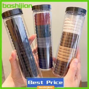 bashijian 20 cái hộp Đóng Hộp Vòng Khăn Đàn Hồi Cao Liền Mạch Đơn Giản Màu Sắc Rắn Tóc Vòng Đuôi Ngựa Chủ Tóc Dây Thừng Phụ Kiện Tóc