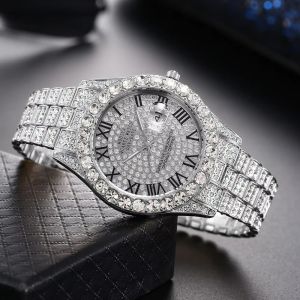 ERMENLED Casual Men Wristwatch Large Dial Luxury Quartz Watch Creative Stainless Steel Watchband Business Watch