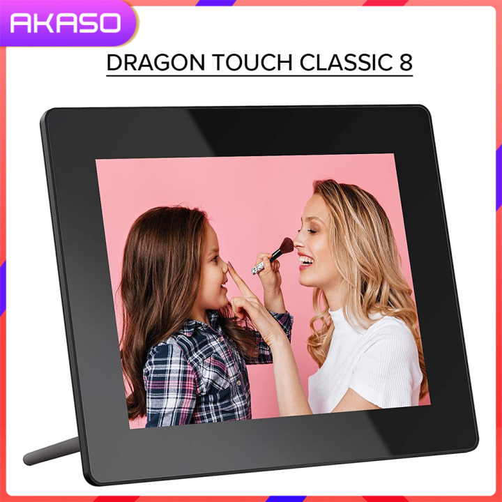 Dragon Touch Digital Picture Frame Classic8 8-Inch Wi-Fi Digital Photo Frame with IPS Touch Screen HD Display 16GB Storage Share Photos via App Email Cloud Support USB Drive SD Card
