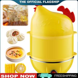 [CHAMAIR STORE]หม้อหุงไข่ไฟฟ้าพร้อมเครื่องนึ่งผักหม้อต้มไข่สำหรับไข่ต้มแข็ง