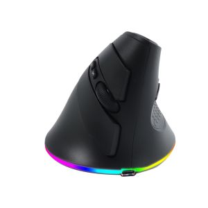 4.0 + 2.4G เมาส์แนวตั้งโหมดคู่ แสงสีสันสดใสที่ด้านล่าง