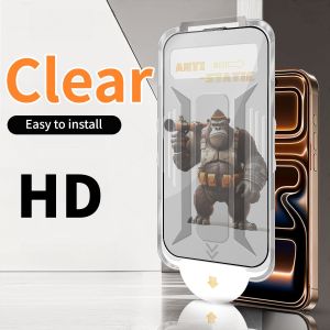 One-Click Installation King Kong Auto Dust Elimination 360° Full Matte Privacy Screen Protector For iPhone 17 Pro Max Air 16e 16 15 14 Plus 13 12 Pro Max Matte Dust Proof Anti Fingerprint Anti Spy Peeping Tempered Glass Protect Film