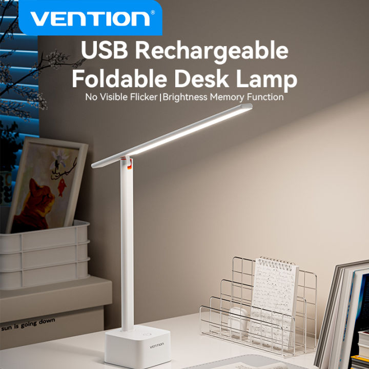 Vention Desk Lamp 3-Level Color Temp USB C Rechargeable Plug-in 180 ...