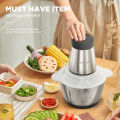 Dreepor Meat Grinder 2L Multifunctional Electric Meat Chopper Vegetable Grinder Mincer Food Processor and Grinder Slicer Stainless Steel High Power 2 Speeds. 