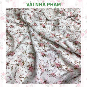 VOAN CHIFFON HOA NHÍ NỀN XANH NHẠT - KHỔ VẢI 1.5M - VẢI NHÀ PHẠM