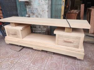 TỦ ( NGUYÊN KHỐI ) GỖ GỤ KÊ TIVI KÍCH THƯỚC NGANG 197 TẤT TẦN TẬT NGUYÊN KHỐI