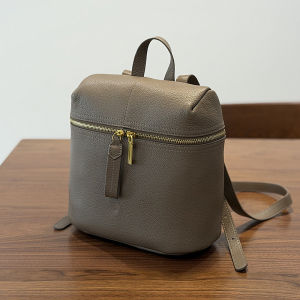 BeeGreen Women Genuine Leather Small Backpack High Quality Minimalist Commuter Daypack Casual School Shoulders Bag Lightweight Travel Knapsack