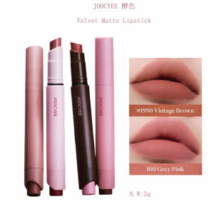 JOOCYEE Lipstick Velvet Matte Smooth Light Non-Stick Cup Non-Fading Low-Saturation Longlasting High-Coverage Lip Makeup 3g2026