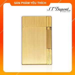 Hộp Quẹt Bật Lửa Dupont Gas Đá  D163V/B Họa Tiết Hoa Văn Xước Dọc Kẻ Viền Màu Vàng/ Bạc - Dùng Gas Đá Cao Cấp