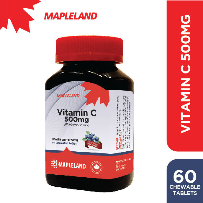 Mapleland Vitamin C Blueberry Flavour (500mg x 60's) Lazada