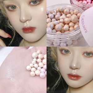Pearly Highlighter Blush Powder Ball Clear Face Body Highgloss Glitter Highlight Natural Brightening 3D Shimmer Contouring Blush